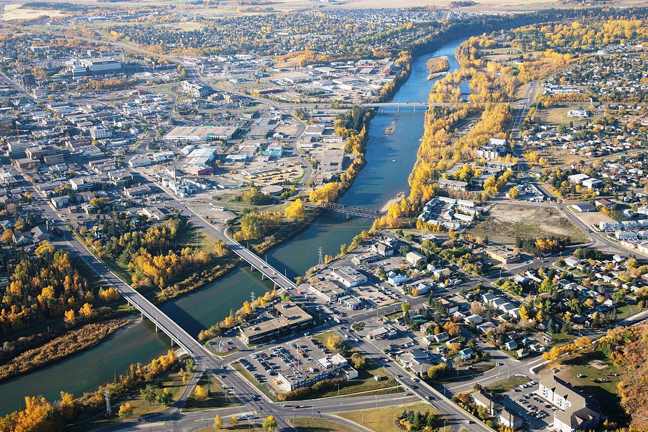 Downtown Red Deer, Alberta, part of CPER's electronics recycling service area